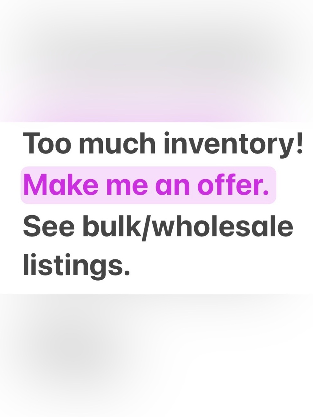Make me an offer!